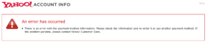 Yahoo Error