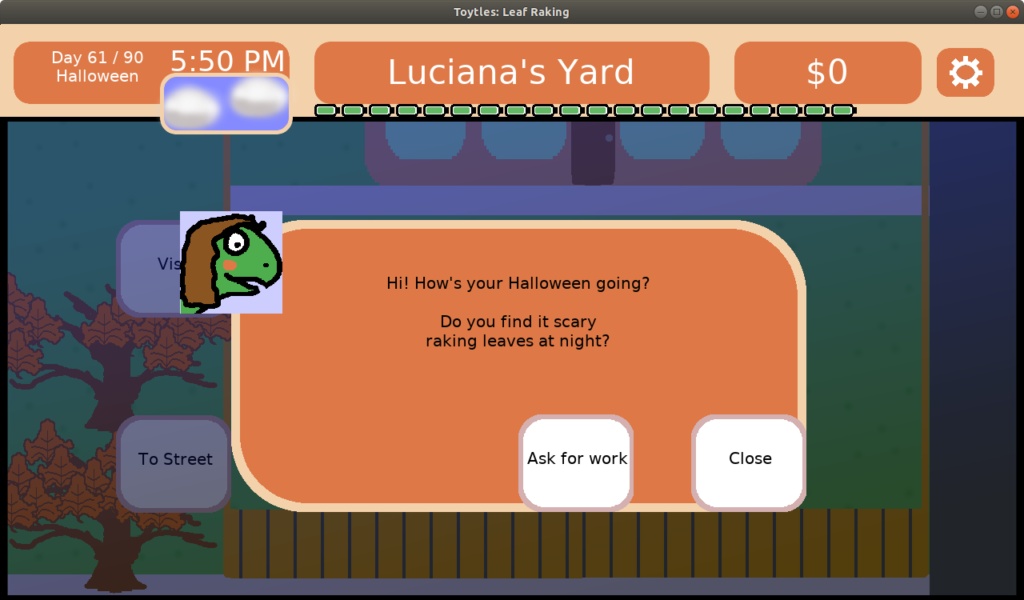 Luciana's dialogue on Halloween
