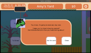 Amy's dialogue on Thanksgiving