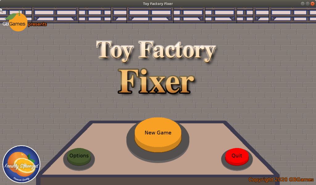 Toy Factory Fixer main menu