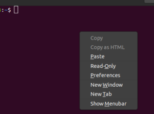 Terminal Menu With Shortcuts