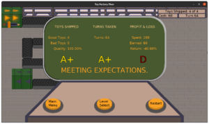 Toy Factory Fixer - Level end grade report