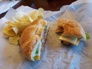 LD50: Veggie croissant sandwich and chips