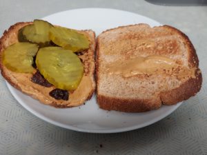 LD50: the classic PB, raisin, and pickle sandwich