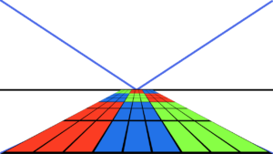 Using a perspective tool to see what the 9x9 grid of squares would look like as a floor