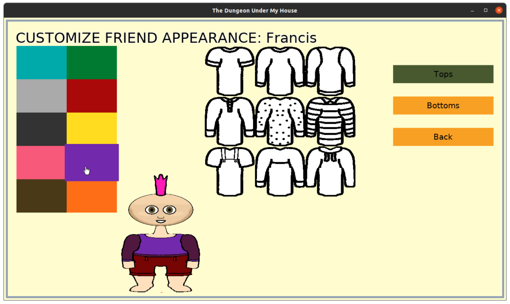 The Dungeon Under My House - new character customization