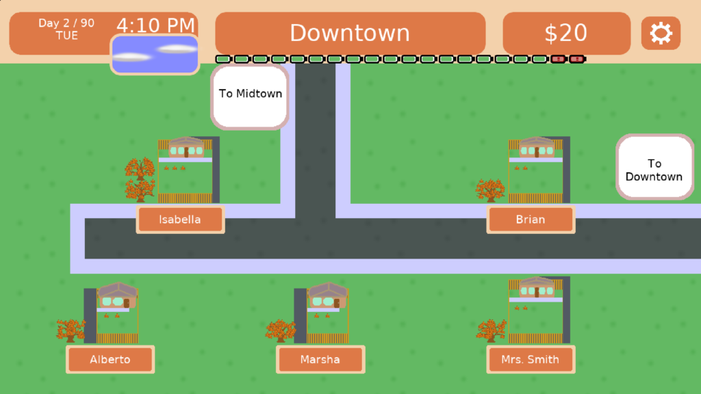 Toytles: Leaf Raking - town view