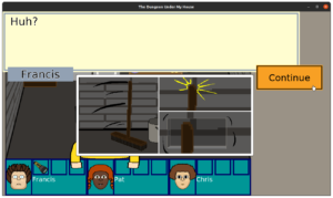 The Dungeon Under My House - the broom hits the secret button in the wall