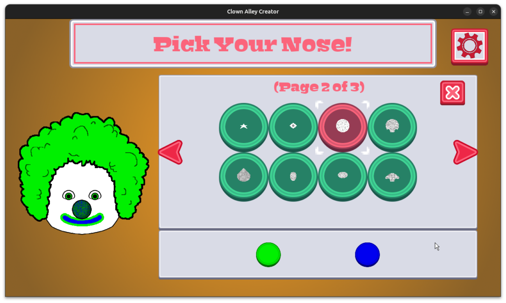 Clown Alley Creator - choosing a nose for your custom clown