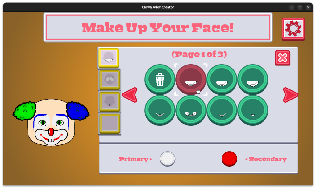 Clown Alley Creator - choosing clown make-up