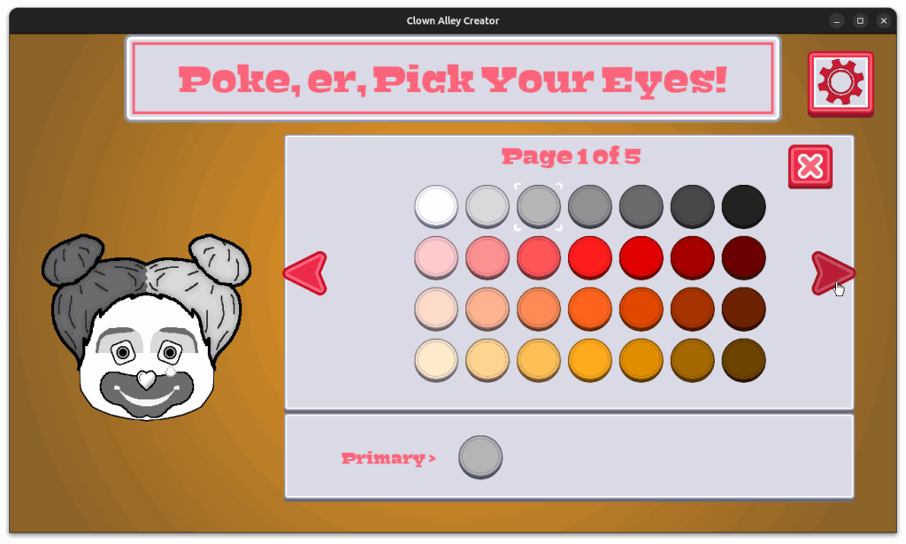 Clown Alley Creator - a sufficient number of color options