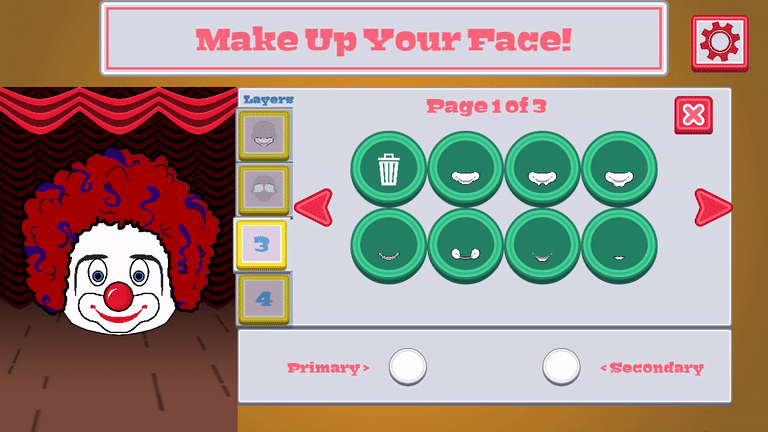 Clown Alley Creator - animated buttons